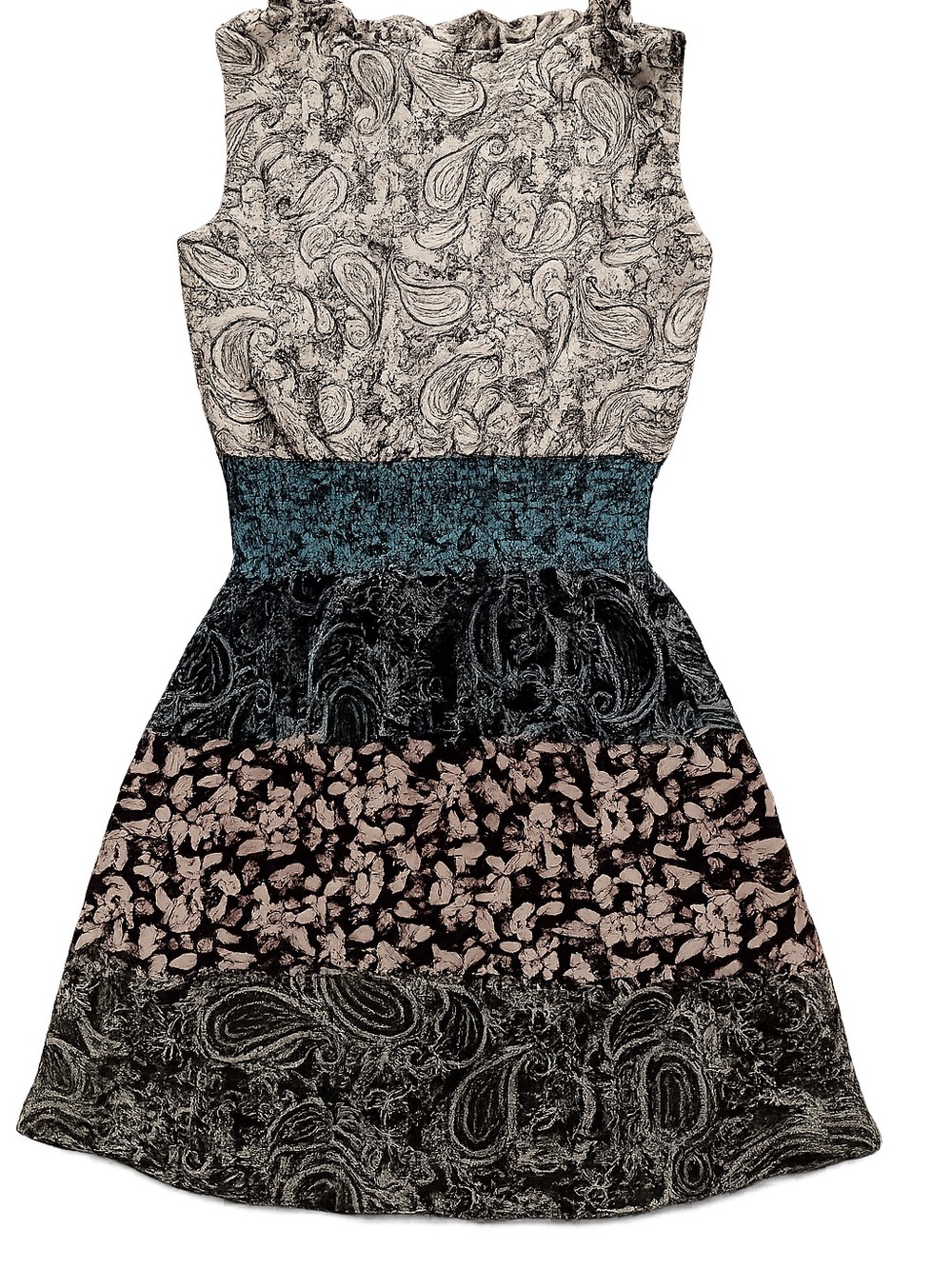 CAbi 5371 Dani Paisley Patchwork Mixed Print Dress Medium Boho Career Casual - Picture 4 of 4